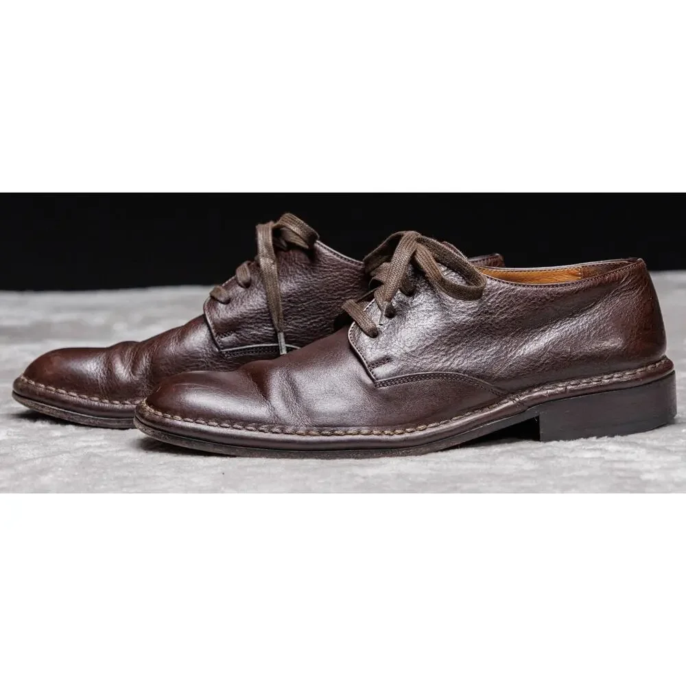John Varvatos Dark Brown Leather Oxfords Derby Lace Up Shoes Mens 7.5